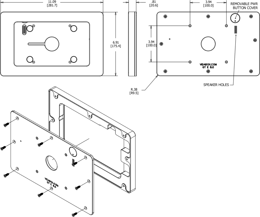 VidaMount VESA EnclosureSamsung Galaxy Tab E 8.0 Dimensions