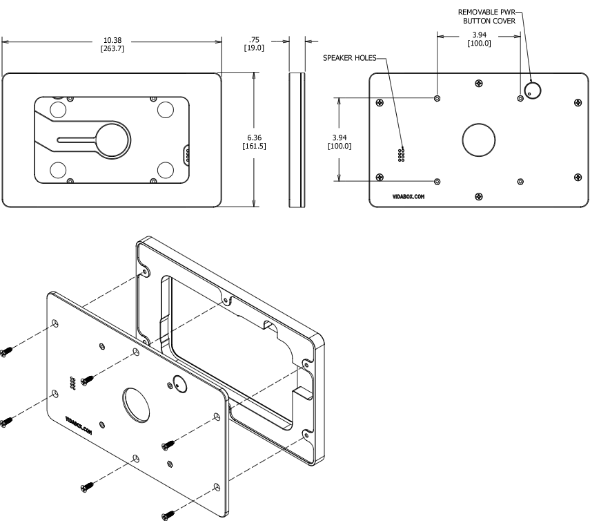 VidaMount VESA Enclosure HP Stream 7 Dimensions