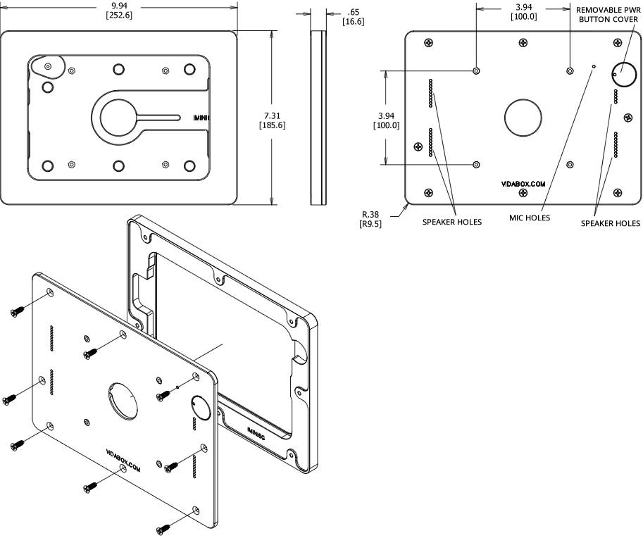 VidaMount VESA EnclosureiPad mini 6th Gen Dimensions