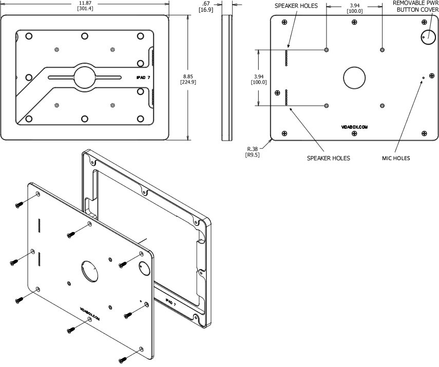 VidaMount VESA Enclosure iPad 10.2