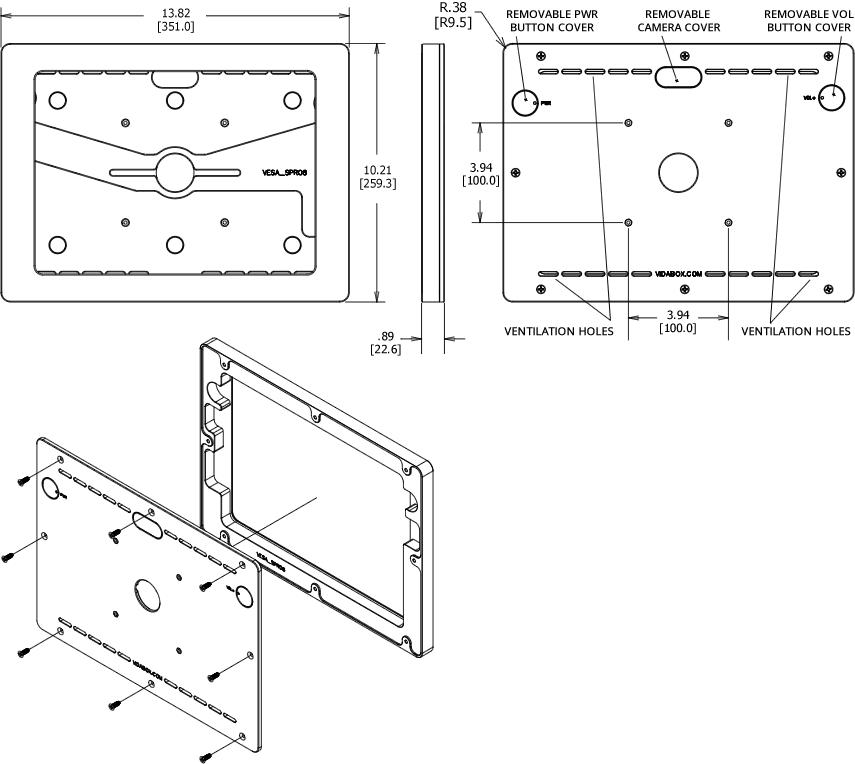 VidaMount VESA EnclosureMicrosoft Surface Pro 8 Dimensions